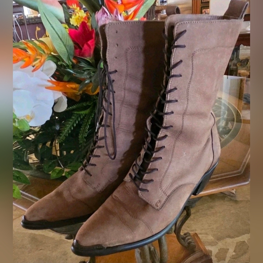 Dingo Kiltie Victorian Lace Up Frontier Heeled Boots - Size 7.5 M RARE Vintage
